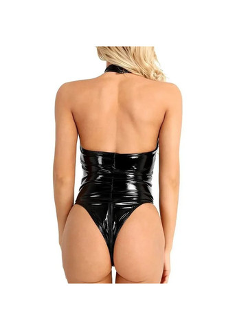 Черный демисезонный латексный боди с сеточкой. латексный боди. женский боди сексуальный со змейкой в паху. No Brand