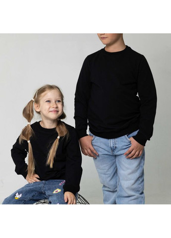 Черный свитшот черный детский (кофта - реглан)"джуниор", размер одежды 122, цвет черный Badger (354697648)
