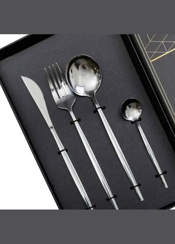 Набір столових приборів 24 предмети набір ложок виделок і ножів на 6 персон Сріблястий HP-20-42 Yiwu (326066314)