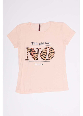 Персиковая летняя футболка No Brand