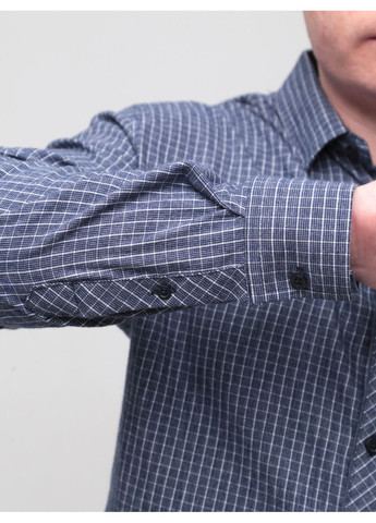 Синяя повседневный рубашка в клетку Jean Piere