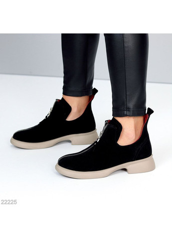 Helen Замшеві осінні туфлі чорний з натуральна замша, україна — (352009383)