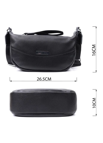 Шкіряна сумка через плече з містким відділенням Vintage чорна (sku_22615) No Brand (329853362)