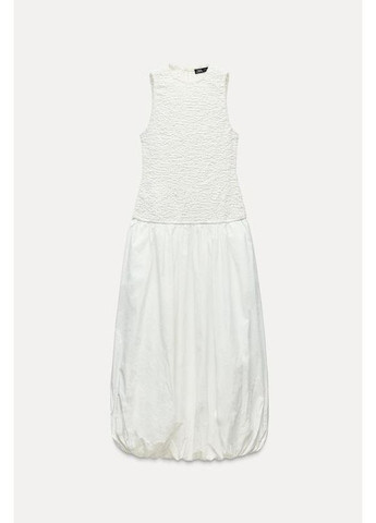 Білий поплінова сукня-балон Zara