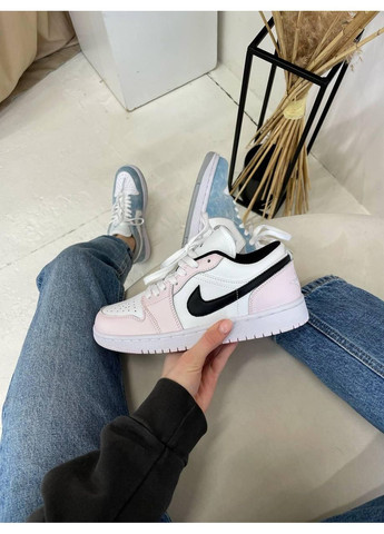 КРОССОВКИ ЖЕНСКИЕ NIKE AIR JORDAN RETRO 1 LOW PINK BLACK НАЙК АИР ДЖОРДАН No Brand розовые демисезоны (367166792)