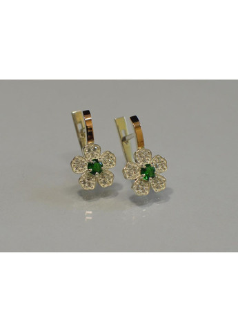 Серьги серебряные с золотыми пластинами Silver Style (366814192)