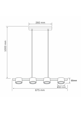 Подвесной светильник, люстра над столом, барной стойкой 327338 Mirella GX53 4x6W IP20 Золотой (095425) Goldlux (361312453)