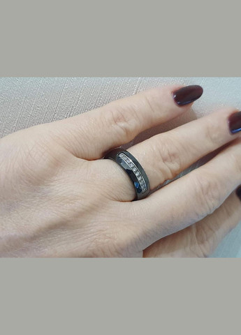 Срібне кільце з керамікою і фіанітами. С1010Ч Aurora (315833087)