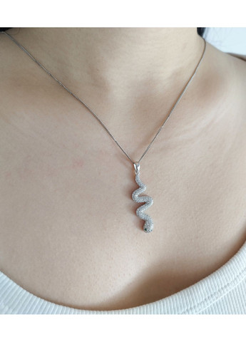 Срібна підвіска "Змійка" з цирконієм 17619-ц Shatlen Підвіска (362947394)