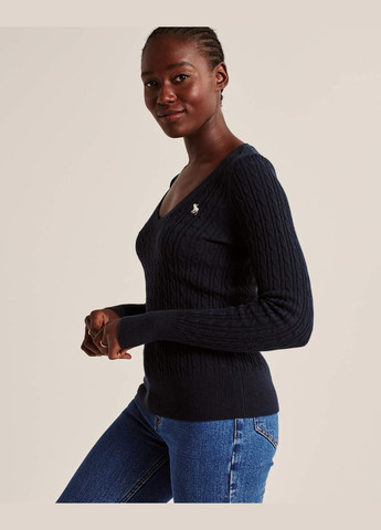 Темно-синій демісезонний светр жіночий - светр af8035w Abercrombie & Fitch