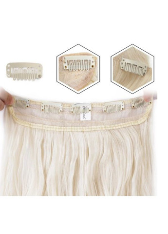 Волосы на заколках искусственные накладные волнистые блонд трессы (5ZAK-W613) No Brand (355802081)