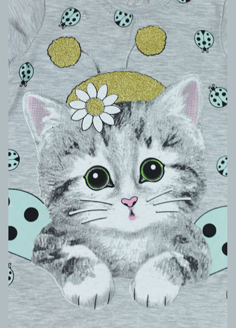 Зелена сукня літня бавовняна cat сіра 98 см (42884) BABYKROHA (323470012)