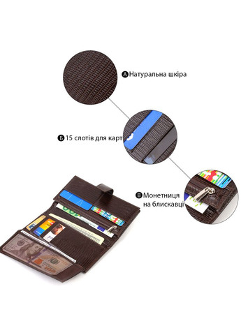 Цікаве вертикальне чоловіче портмоне з натуральної фактурної шкіри з тисненням 21718 Коричневе Canpellini (331906988)