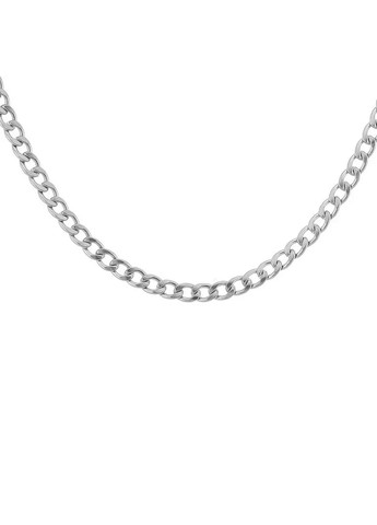 Серебряная (цвет) цепь мужская цепочка на шею серебристая 60 см/8 мм Ц-10 Mira (289870006)
