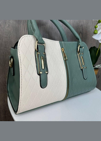 Женская стильная сумка на плечо бело-черная разноцветная, женская сумочка эко кожа белая черная No Brand (334730236)