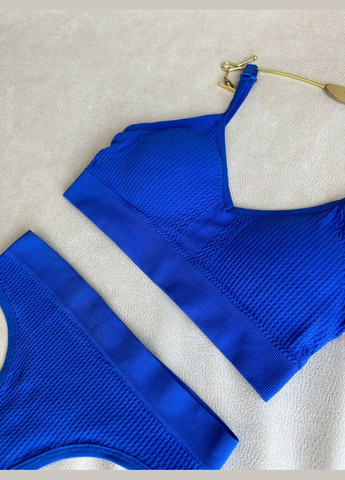 Синій демісезонний базовий жіночий комплект білизни No Brand