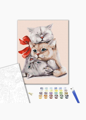 Картина за номерами Пухнасті подарунки @Ольга Ведутова Антистрес за номерами Картини в цифрах Котики 40х50см BS52896 Brushme (308987800)