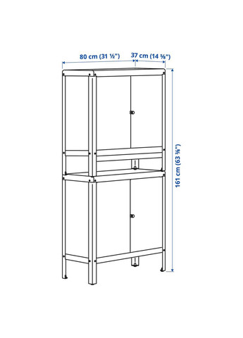 Внутренний/наружный шкаф ИКЕА KOLBJORN 80х161 см (s39417601) IKEA (293814840)
