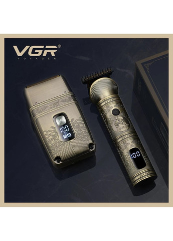 Бездротова акумуляторна електробритва + тример для вологого і сухого гоління (V-649 Gold) VGR (350349359)