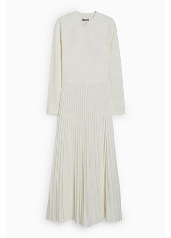 Молочное кэжуал платье макси в рубчик C&A однотонное