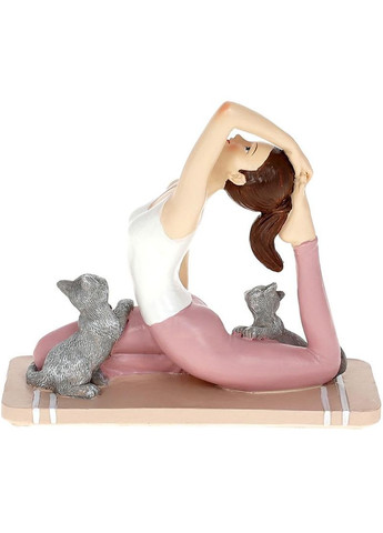 Фигурка йогини с котиками полистоун 16х7х14 см для декора интерьера статуэтка для дома Bona (368991079)
