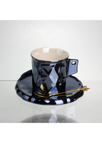 Чашка фарфоровая для кофе 200 (мл) с блюдцем и ложкой, красивая чашка в подарок FM-2A Yiwu (370973897)