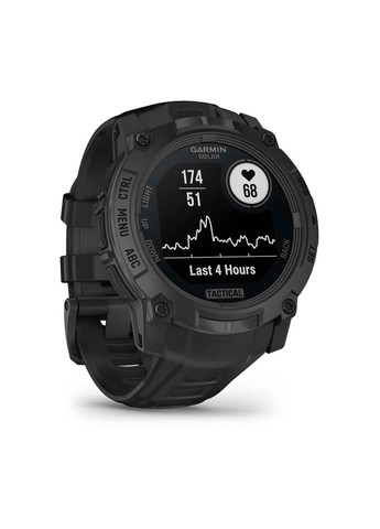 Смарт-годинник Instinct 3 50mm Tactical Solar Black with Charcoal Silicone Band (010-02935-90) Garmin (366831980)
