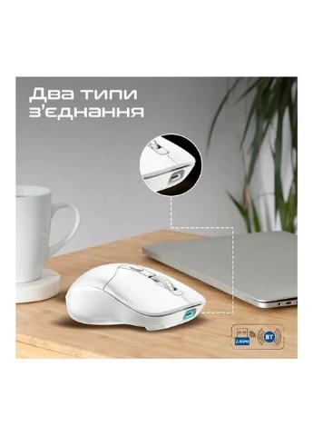Мишка (samo.white) Promate Samo Wireless/Bluetooth White (316222966)
