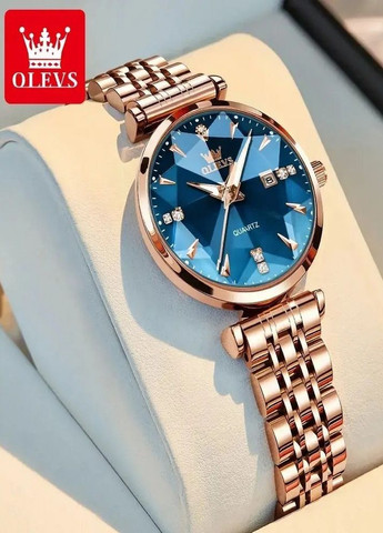 5536 Rose Blue жіночий класичний годинник преміум стиль Olevs (358651020)