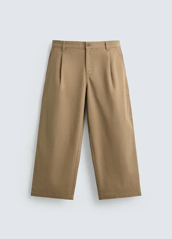 Бежевые летние брюки Zara