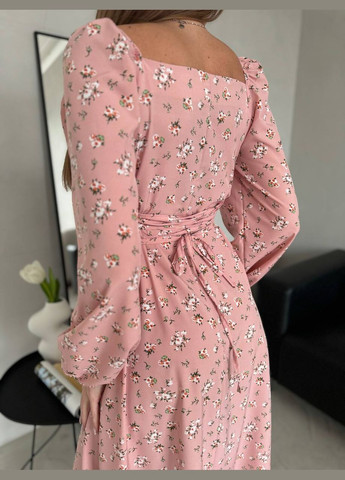 Розовое женское платье из софта цвет пудра р.46/48 453063 New Trend