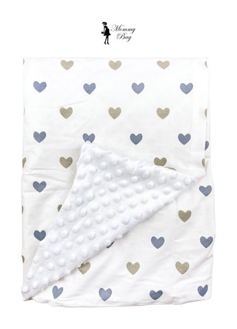 Набор 3в1 в КОЛЯСКУ №28 Сердечки серо-золотые с пледом RoyalBaby (335081808)