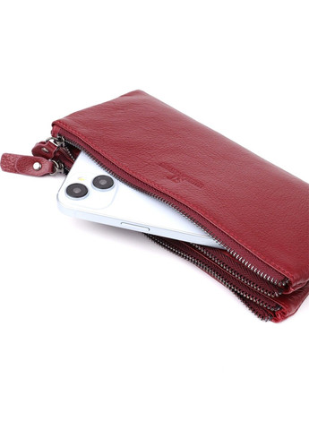 Шкіряний гаманець на три відділення 23108 Бордовий st leather (330642756)