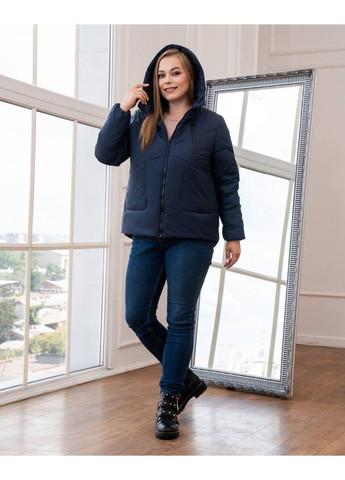 Синя демісезонна жіноча демісезонна куртка великого розміру SK