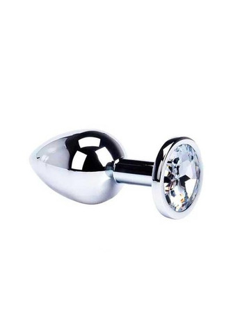 Стальная анальная пробка с декоративным кристаллом Металлик K000124 No Brand (366888074)