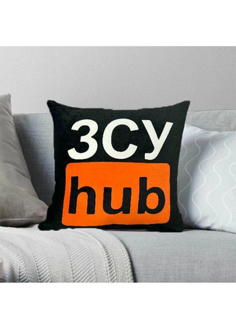Подушка патриотическая 3D ЗСУ hub 2703_E 12731 50х50 см черная Fashion (297158783)