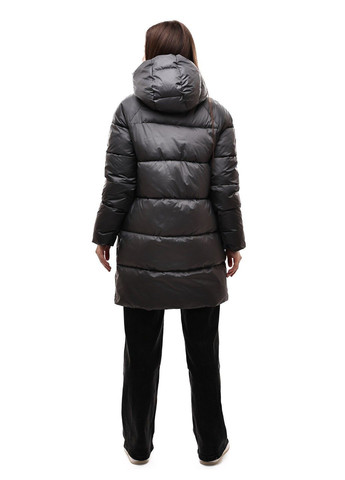 Темно-серая зимняя куртка зимняя женская No Brand