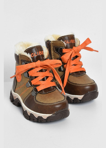 Коричневые кэжуал зимние ботинки детские зима коричневого цвета Let's Shop