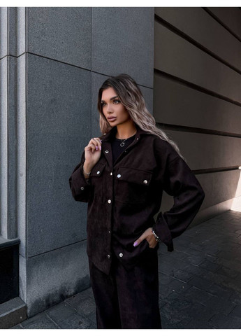 Костюм мікровельвет сорочка на кнопках та штани прямі на резинці Україна (360532664)