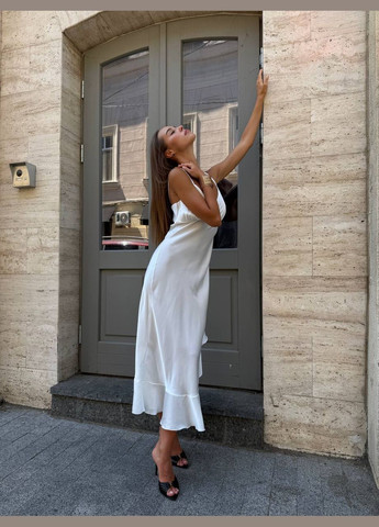 Молочна святковий жіноча сукня No Brand однотонна