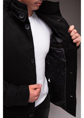 Черное демисезонное Пальто мужское утепленное демисезонное однобортное No Brand