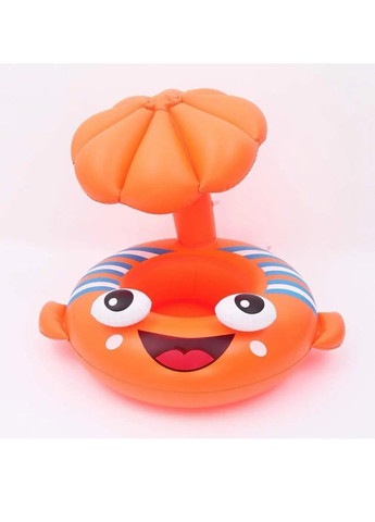 Детский надувной круг с зонтиком для плавания в бассейне диаметр 70 см (480466-Prob) Оранжевый Unbranded (335971571)