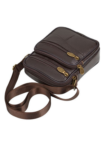 Барсетка чоловіча з натуральної шкіри маленька Qvant 028к - Коричнева Tiding Барсетка (366889854)