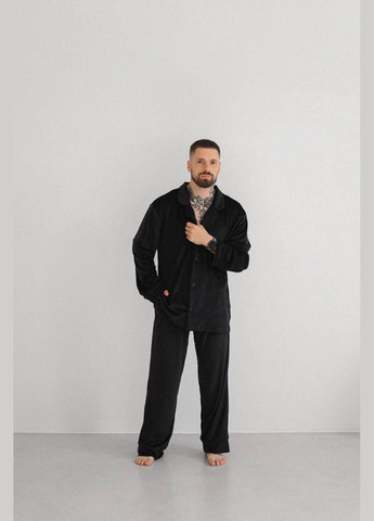 Чоловіча піжама з велюру колір чорний р.XL 449794 New Trend (282926507)