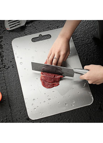 Универсальная кухонная доска для ежедневного использования нержавеющая сталь 25×15 см No Brand (348430971)