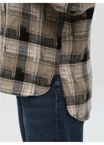 Сорочка жіноча в клітинку тепла зелена X-trap Пряма (369668909)