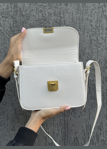 Жіноча біла молочна сумка 8015 8018 крос-боді No Brand (299279375)