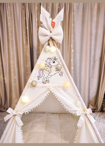 Палатка Вигвам для детей Веселые единороги на молочному Полный комплект! No Brand (316256807)