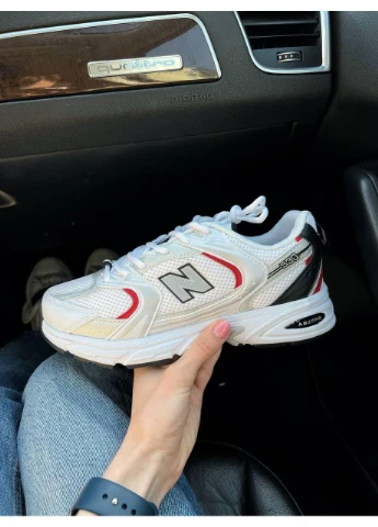 КРОСІВКИ ЖІНОЧІ NEW BALANCE 530 WHITE RED V2 НЬЮ БЕЛАНС 530 No Brand білі демісезони (369389536)