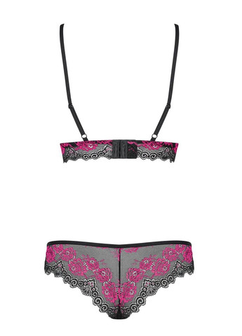 Черный демисезонный комплект (бюст+трусики) tulia set Obsessive